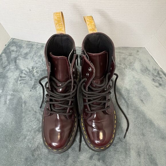 Dr. Martens Vegan Jadon II 8-Eye Synthetic Boot Cherry Red 6 US Women/5 US Men - Picture 7 of 13